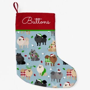 Meia De Natal Pequena Nome Personalizado da Pomerânia Natal