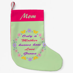 Meia De Natal Pequena Nome Personalizado de Flores de dia de as mães e B