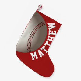 Meia De Natal Pequena Nome Personalizado de Natal Baseball