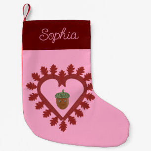 Meia De Natal Pequena Nome Personalizado do Coração do Amor do dia de os