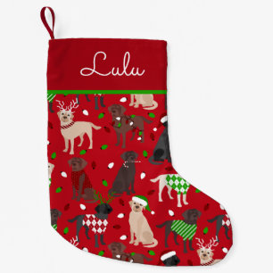 Meia De Natal Pequena Nome personalizado dos cães varejistas de Natal