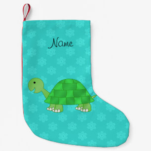 Meia De Natal Pequena Nome personalizado flocos de neve de tartaruga