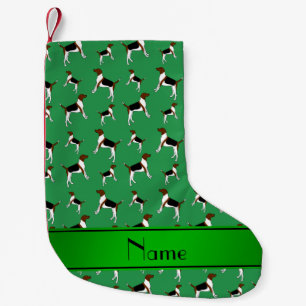 Meia De Natal Pequena Nome personalizado "green English Foxhounds"