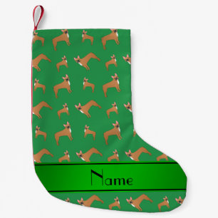 Meia De Natal Pequena Nome personalizado "green french"