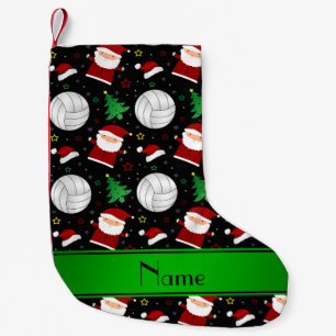 Meia De Natal Pequena Nome personalizado padrão de Natal de voleibol pr