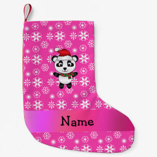 Meia De Natal Pequena Nome personalizado papais noeis panda ursos flocos