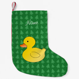 Meia De Natal Pequena Nome personalizado serpente verde-pato
