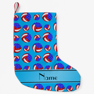Meia De Natal Pequena Nome personalizado sky blue american volleyball