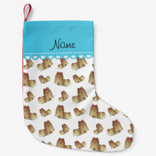 Meia De Natal Pequena Nome personalizado: White shih tzu dog