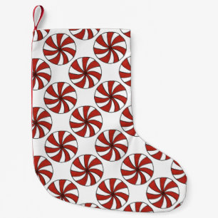 Meia De Natal Pequena Núcleo de Duro de menta-pimenta branca-vermelha