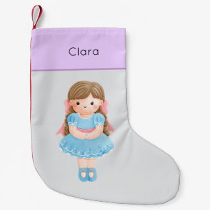 Meia De Natal Pequena Nutcracker Pastel Clara Doll