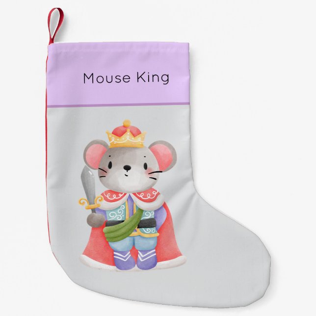 Meia De Natal Pequena Nutcracker Pastel Mouse King (Frente)