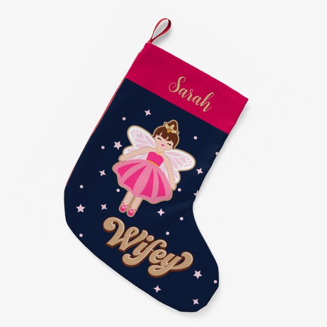 Meia De Natal Pequena Nutcracker Princess Fairy Hubby Wifey (Frente (Pendurada))