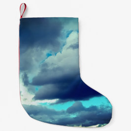 Meia De Natal Pequena Nuvens de cinza