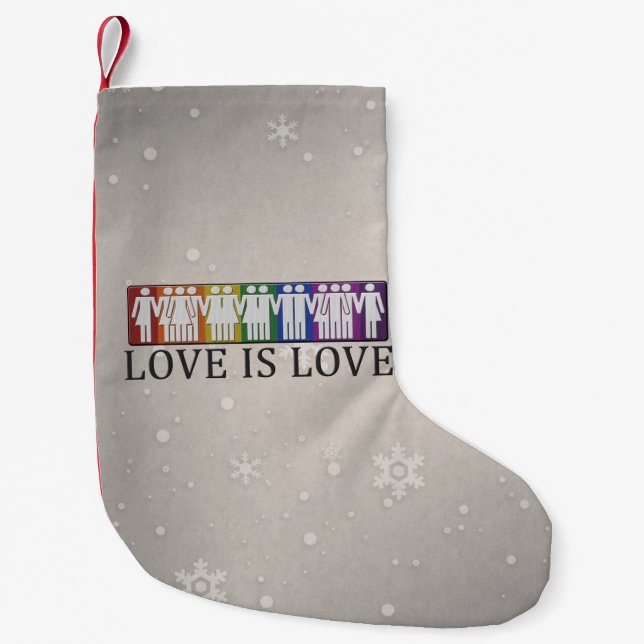 Meia De Natal Pequena O amor é o texto do amor com as Pessoas LGBT da Si (Frente)