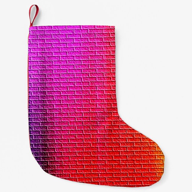 Meia De Natal Pequena O arco-íris cola fundo abstrato. Gradient.Esquerdo (Frente)