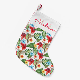 Meia De Natal Pequena O colibri tropical   adiciona seu nome