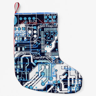 Meia De Natal Pequena O conselho de circuito azul