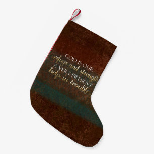 Meia De Natal Pequena O deus é nosso verso cristão Brown/ouro da bíbl