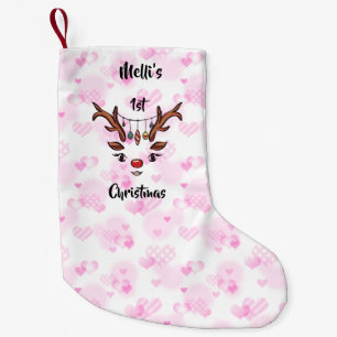 Meia De Natal Pequena O estoque de cor rosa-rosa de 1rua de Natal de Mel