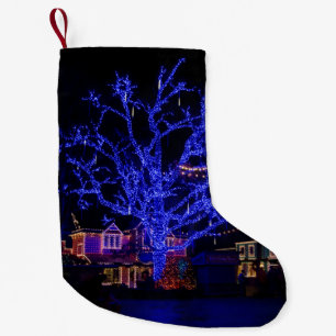 Meia De Natal Pequena O Natal da Árvore Azul