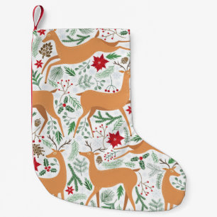 Meia De Natal Pequena O padrão perfeito dos veados de inverno. ba de Na