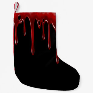 Meia De Natal Pequena O sangue de Falln goteja o preto