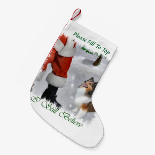 Meia De Natal Pequena O Sheepdog de Shetland acredita o Natal