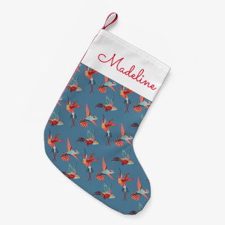 Meia De Natal Pequena O teste padrão retro | do colibri adiciona seu