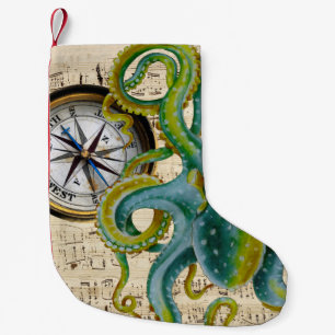 Meia De Natal Pequena Octopus Tentacle Compass Música