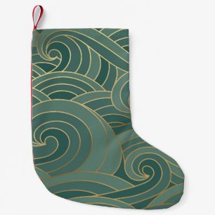 Meia De Natal Pequena Onda Dourada: Tradicional Luxo Oriental