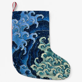 Meia De Natal Pequena Onda Feminina Hokusai Vintage Oceano
