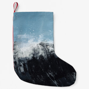 Meia De Natal Pequena Onda marítima: design pintado à mão