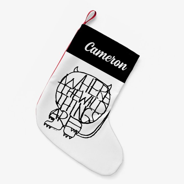 Meia De Natal Pequena Onde estão as coisas selvagens | Adicione seu nome (Frente (Pendurada))