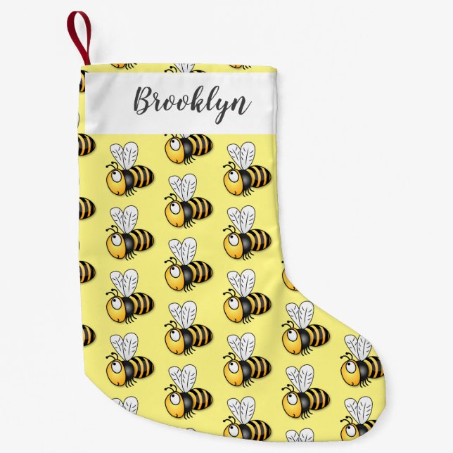 Meia De Natal Pequena Óptica ilustração de desenho animado de abelha fel (Frente)