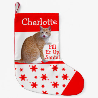 Meia De Natal Pequena Orange Tabby Christmas Stocks