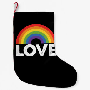 Meia De Natal Pequena Orgulho Amor é Amor Igualdade Gay Arco-íris LGBTQ