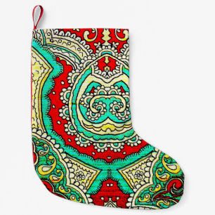 Meia De Natal Pequena Ornamento arabesco neon: estilo 80.