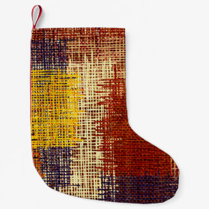 Meia De Natal Pequena ornamento de bordados, linhas coloridas, estilo bo