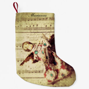 Meia De Natal Pequena Ornamento do anjo do vintage na música