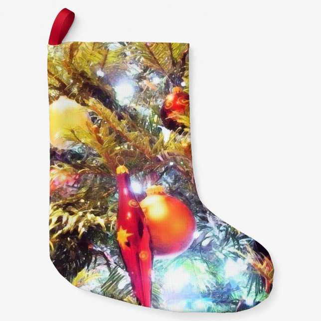 Meia De Natal Pequena Ornamentos Iluminantes (Frente)