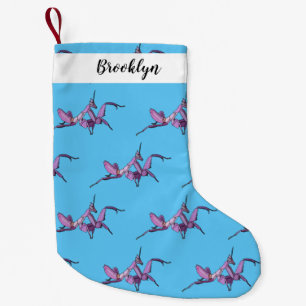 Meia De Natal Pequena Orquídea de desenho