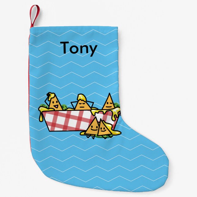 Meia De Natal Pequena Os Nachos derreteram microplaquetas de tortilha do (Frente)