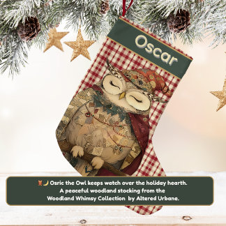 Meia De Natal Pequena Osric the Owl | Woodland Whimsy