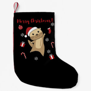 Meia De Natal Pequena Otter Natal Neve Animais de inverno Otter