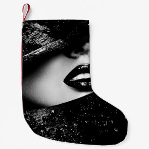Meia De Natal Pequena Ouro diagonal Elegante com l