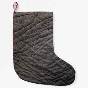 Meia De Natal Pequena Pachyderm de textura de pele elefante