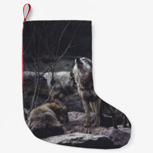 MEIA DE NATAL PEQUENA PACOTE WOLF NA FORMAÇÃO ROCK