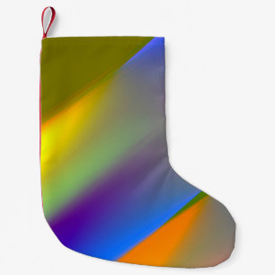 Meia De Natal Pequena Padrão abstrato azul vermelho amarelo verde laranj