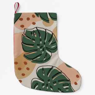 Meia De Natal Pequena padrão abstrato boho monstera. PA sem costura mod